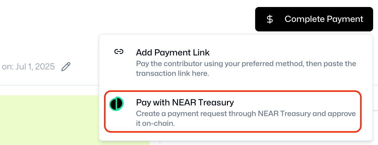 Connect treasury
