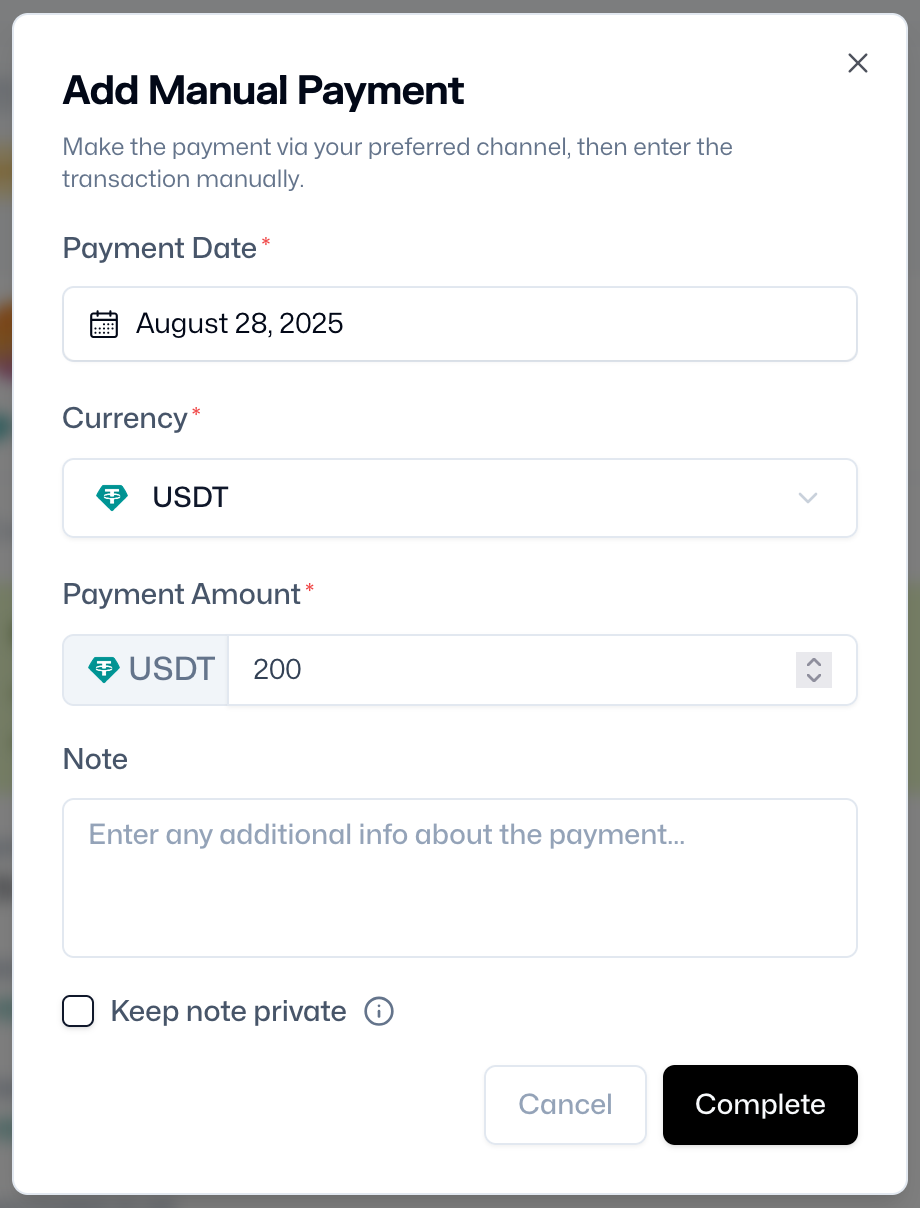 Treasury payment
